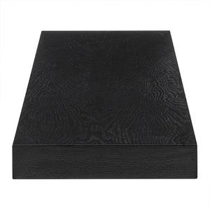 EuroStyle Barney Wall Mounted Floating Shelf American Wood Veneer Bracket Free Display Ledge Matte Black 09748MTBLK