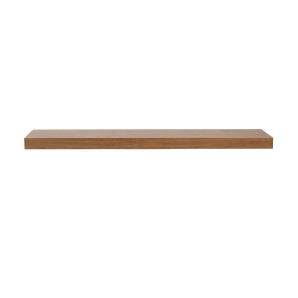 EuroStyle Barney Wall Mounted Floating Shelf American Wood Veneer Bracket Free Display Ledge Walnut 09748WAL
