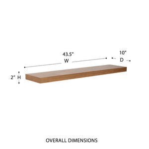 EuroStyle Barney Wall Mounted Floating Shelf American Wood Veneer Bracket Free Display Ledge Walnut 09748WAL