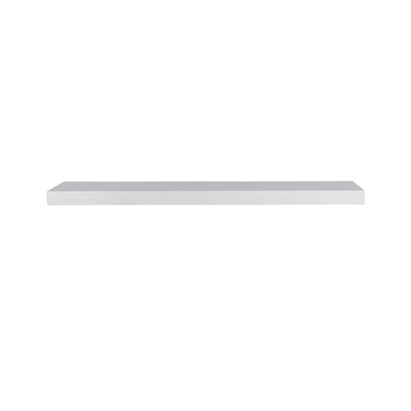 EuroStyle Barney Wall Mounted Floating Shelf American Wood Veneer Bracket Free Display Ledge White 09748WHT