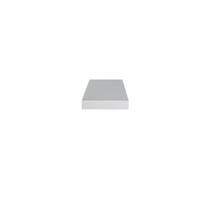 EuroStyle Barney Wall Mounted Floating Shelf American Wood Veneer Bracket Free Display Ledge White 09748WHT