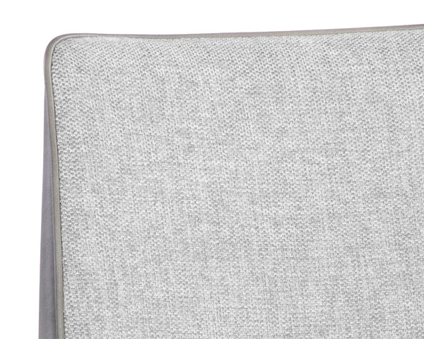 Sunpan Renee Stackable Dining Chair Set of 2 - Modern Minimalist Design with Antique Brass Legs for Urban Spaces Belfast Heather Grey / Bravo Metal