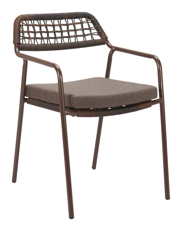 Zuo Modern Rio Dining Chair Set Of 2 - Modern Design With Durable Outdoor Fabric And Stylish Rattan Weave Brown 100% Olefin,Steel,100% Polyethylene 704168-zuo-modern