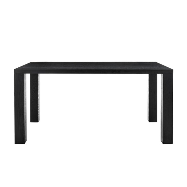 EuroStyle Abby 63 Inch Gloss Lacquer Rectangular Dining Table Seats 6 for Modern Spaces Black 09778-BLK-KIT