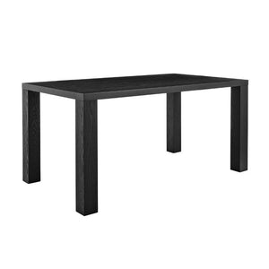 EuroStyle Abby 63 Inch Gloss Lacquer Rectangular Dining Table Seats 6 for Modern Spaces Black 09778-BLK-KIT