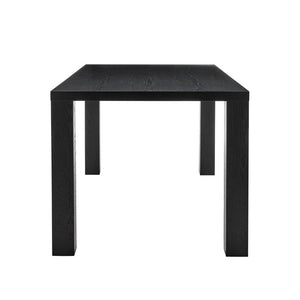 EuroStyle Abby 63 Inch Gloss Lacquer Rectangular Dining Table Seats 6 for Modern Spaces Black 09778-BLK-KIT