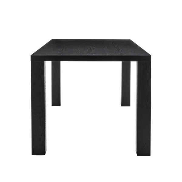 EuroStyle Abby 63 Inch Gloss Lacquer Rectangular Dining Table Seats 6 for Modern Spaces Black 09778-BLK-KIT