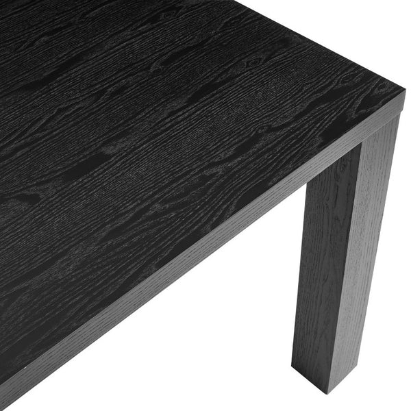 EuroStyle Abby 63 Inch Gloss Lacquer Rectangular Dining Table Seats 6 for Modern Spaces Black 09778-BLK-KIT