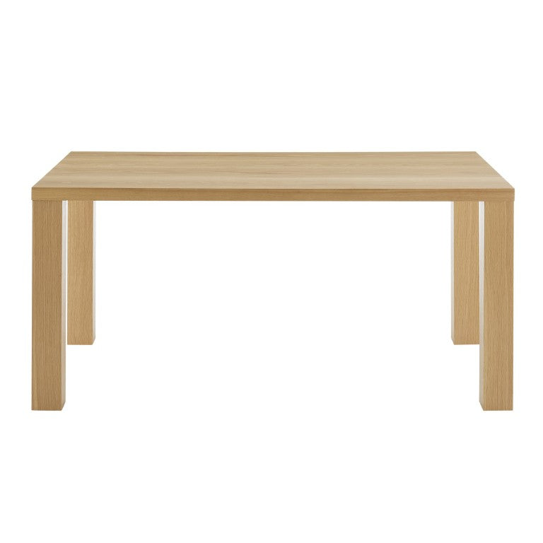 EuroStyle Abby 63 Inch Gloss Lacquer Rectangular Dining Table Seats 6 for Modern Spaces Oak 09778-OAK-KIT