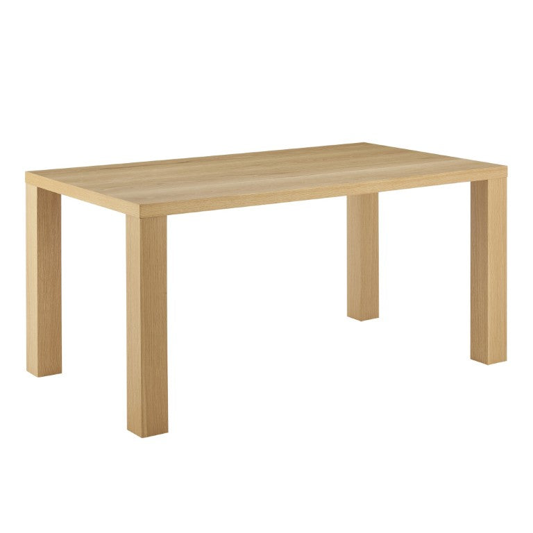 EuroStyle Abby 63 Inch Gloss Lacquer Rectangular Dining Table Seats 6 for Modern Spaces Oak 09778-OAK-KIT