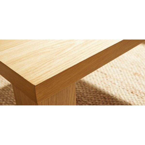 EuroStyle Abby 63 Inch Gloss Lacquer Rectangular Dining Table Seats 6 for Modern Spaces Oak 09778-OAK-KIT