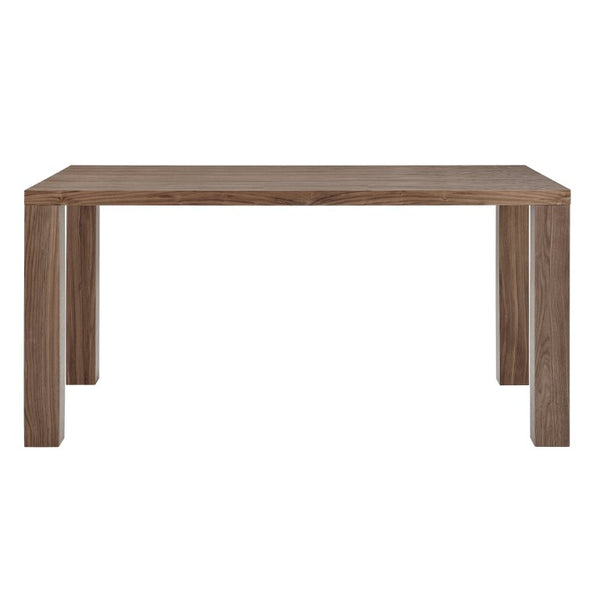 EuroStyle Abby 63 Inch Gloss Lacquer Rectangular Dining Table Seats 6 for Modern Spaces Walnut 09778-WAL-KIT