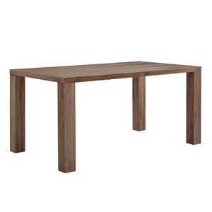 EuroStyle Abby 63 Inch Gloss Lacquer Rectangular Dining Table Seats 6 for Modern Spaces Walnut 09778-WAL-KIT