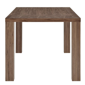 EuroStyle Abby 63 Inch Gloss Lacquer Rectangular Dining Table Seats 6 for Modern Spaces Walnut 09778-WAL-KIT