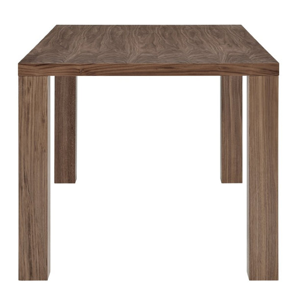 EuroStyle Abby 63 Inch Gloss Lacquer Rectangular Dining Table Seats 6 for Modern Spaces Walnut 09778-WAL-KIT