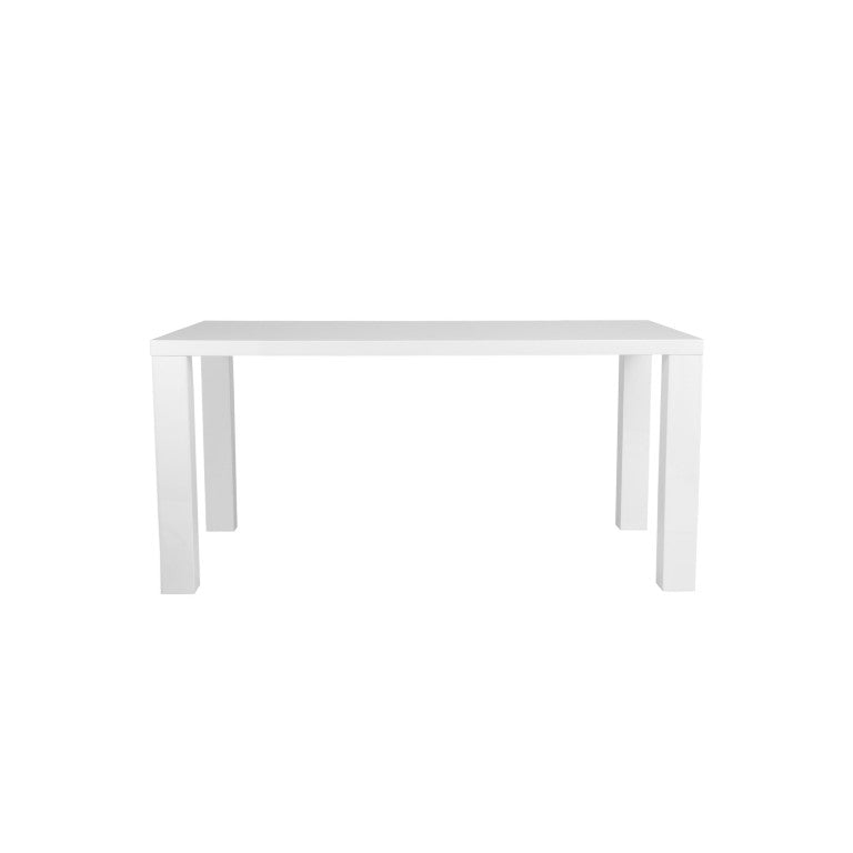 EuroStyle Abby Rectangular Dining Table Gloss Lacquer Honeycomb Core Contemporary 63 Inch White 09778WHT-B