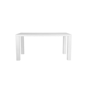 EuroStyle Abby Rectangular Dining Table Gloss Lacquer Honeycomb Core Contemporary 63 Inch White 09778WHT-B