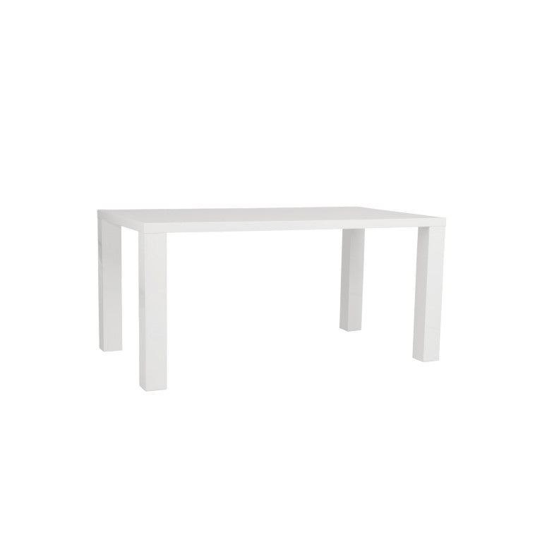 EuroStyle Abby Rectangular Dining Table Gloss Lacquer Honeycomb Core Contemporary 63 Inch White 09778WHT-B