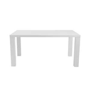EuroStyle Abby 63 Inch Gloss Lacquer Rectangular Dining Table Seats 6 for Modern Spaces White 09778WHT-KIT