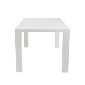 EuroStyle Abby 63 Inch Gloss Lacquer Rectangular Dining Table Seats 6 for Modern Spaces White 09778WHT-KIT