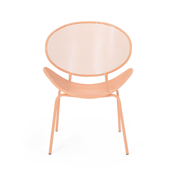 English Elm Christopher Knight Home® - ELBA Modern Iron Dining Chair with Slim Profile and Comfortable Seat — Durable, Stylish Accent Seating Orange 65203.00ORG