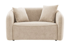 English Elm Keith Beige Chenille Loveseat - Durable Pine Frame, Pocket Coil Comfort, 2 Matching Toss Pillows B2726P252314