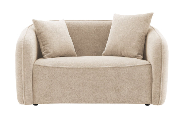 English Elm Keith Beige Chenille Loveseat - Durable Pine Frame, Pocket Coil Comfort, 2 Matching Toss Pillows B2726P252314
