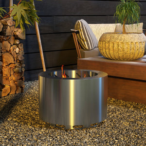 English Elm Outsunny 32 Inch Outdoor Propane Gas Fire Pit Table with 50,000 BTU, Faux Stone Square Design, Lava Rocks, Rain Cover Silver W2225P217256
