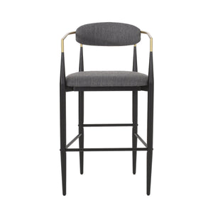English Elm Christopher Knight Home® - Barstools Set Of 2 - Stylish Gray Upholstered Bar Stools With Backrest & Iron Legs For Versatile Spaces N779P248198G