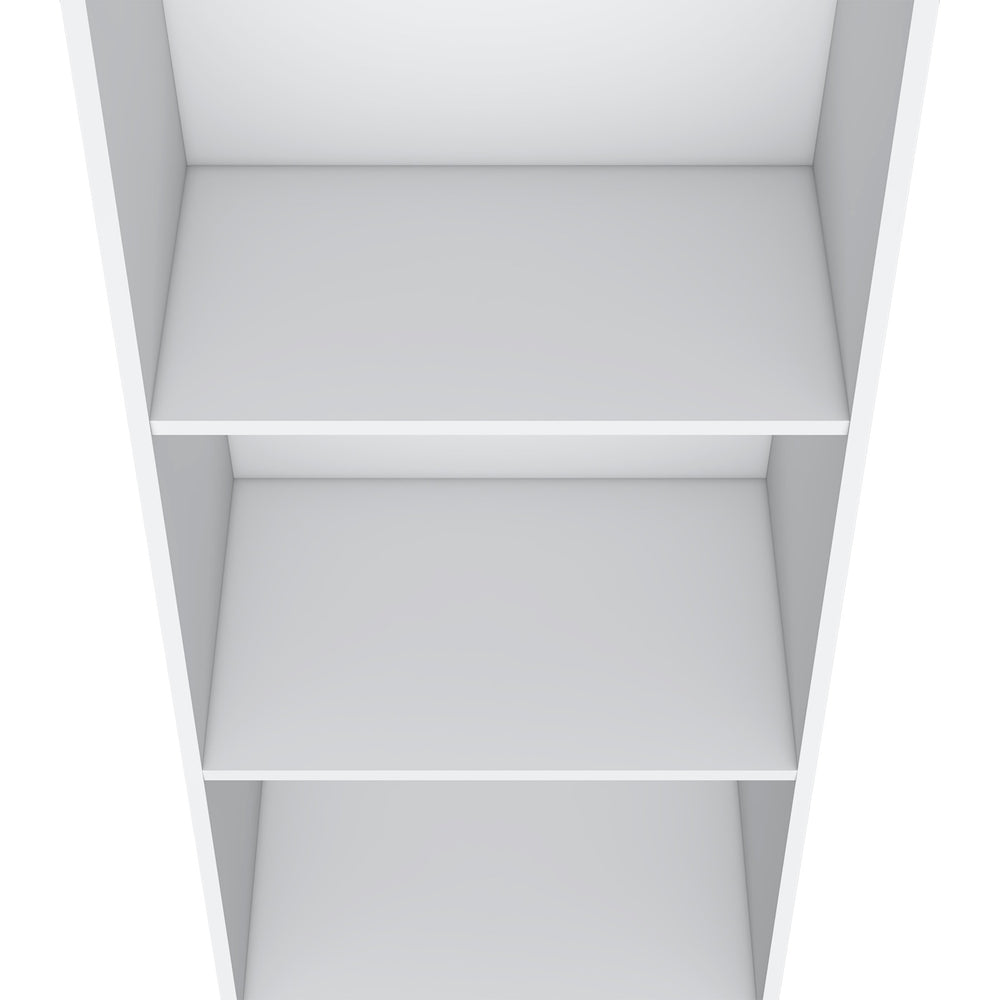 English Elm Note 47" Tall Three-Tier Ladder Bookcase White – Space-Saving Modern Shelf for Books, Decor & Office Storage B070P254754