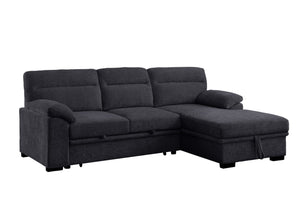 English Elm Kipriano Chenille Sleeper Sectional with Chaise Usb Charging and Hidden Storage B2749S00260