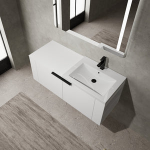English Elm 48 Modern Bathroom Vanity Sink Combo with Soft-Close Doors, Engineered Wood, Spacious Storage, Easy Assembly Ameican White Oak W1972S00012