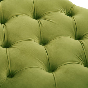 English Elm Modern Tufted Velvet Bench with Gourd Legs and Pillows for Bedroom Entryway Green N761P335807F