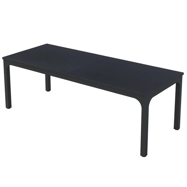 English Elm Dual Workstation Computer Desk with Iron Pipe Legs for Two Person Home Office Black T3971P460760