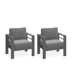 English Elm All-weather 5-piece Outdoor Conversation Set with Iron Frame and Olefin Cushions Gray B082S00108