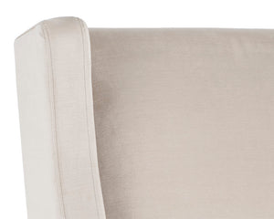 Sunpan Aiden Oversized Wing Back Dining Armchair with Elegant Contoured Arms and Durable Performance Fabric Piccolo Prosecco