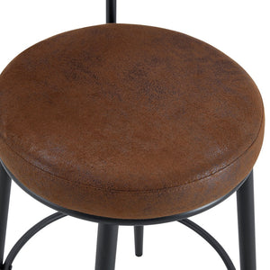 English Elm Fashionable Ergonomic Bar Chairs Set of Two with Breathable Fabric, Curved Back, Cushioned Comfort Brown+Black W1151P279691