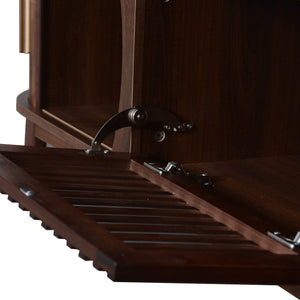 English Elm Modern Farmhouse TV Stand with Textured Woodgrain, Waterproof Surface, Sliding & Drop-Down Storage (75") N710P257615P