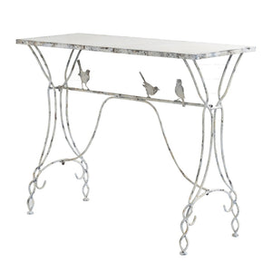 English Elm 43x16.5x34" Iron Console Table Twisted Legs Bird Sculptures Shabby Chic Entryway W2078P453111