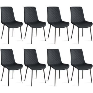 English Elm Black Pu Leather Dining Chair Set Of 2 – Modern, Comfortable Seating With Durable Metal Legs T3967P379362