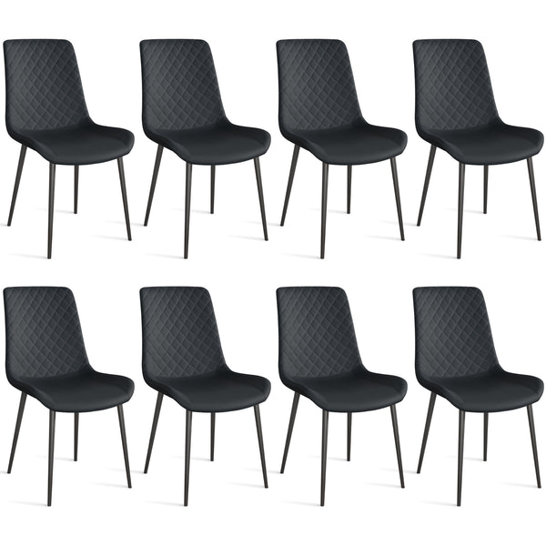 English Elm Black Pu Leather Dining Chair Set Of 2 – Modern, Comfortable Seating With Durable Metal Legs T3967P379362