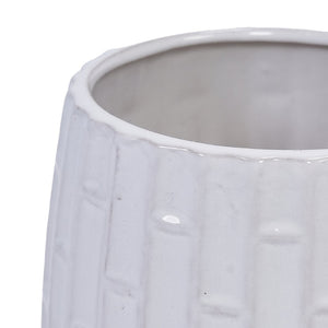 English Elm Set Of 2 Elegant White Ceramic Planters - Modern 7" Flowerpots For Indoor & Outdoor Decor W3273P322304-GIGA