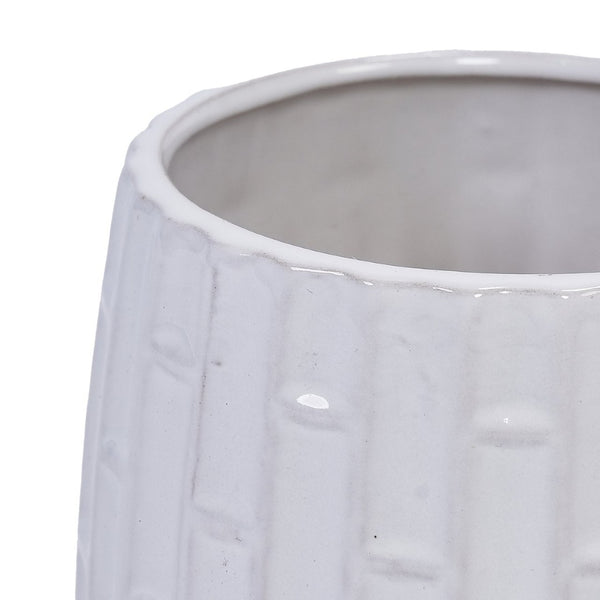 English Elm Set Of 2 Elegant White Ceramic Planters - Modern 7" Flowerpots For Indoor & Outdoor Decor W3273P322304-GIGA