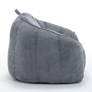 English Elm Giant Corduroy Bean Bag with Armrests Shredded Foam Lounge Chair for Living Room Dark Gray W2200P442623