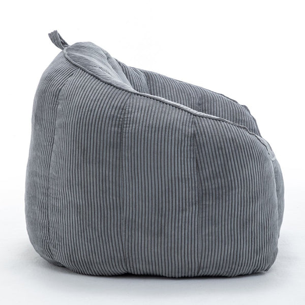 English Elm Giant Corduroy Bean Bag with Armrests Shredded Foam Lounge Chair for Living Room Dark Gray W2200P442623