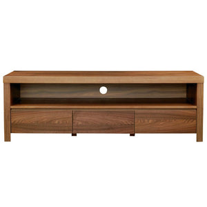 EuroStyle Bryant Walnut Veneer Media Stand with Three Drawers and Open Shelf for Living Rooms Walnut - KIT 09839WAL-KIT