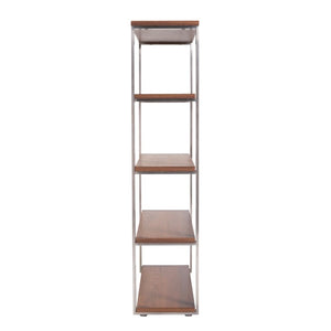 EuroStyle Dillon Walnut Veneer Tall Bookcase for Home Office or Professional Workspace Storage American Walnut Veneer - A 09847WAL-A