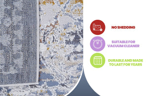 English Elm Payas Collection 2X8 Runner Rug - Elegant Ivory & Grey, Durable, Stain-Resistant, Kid & Pet-Friendly! B189P183541-GIGA