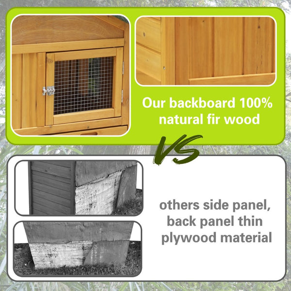 English Elm 45 Inch Solid Wood Outdoor Dog House with Elevated Floor and Waterproof Insulated Roof W1431P388072