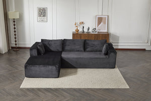 English Elm Compression Modular Sectional Couch With Soft Chaise, Versatile L-Shape Sofa For Cozy Living Spaces W3723S00001